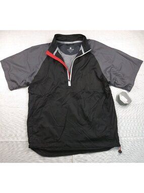 Levelwear Firefly Short Sleeve Golf Wind Jacket Black Charcoal Men's M GR50L NWT